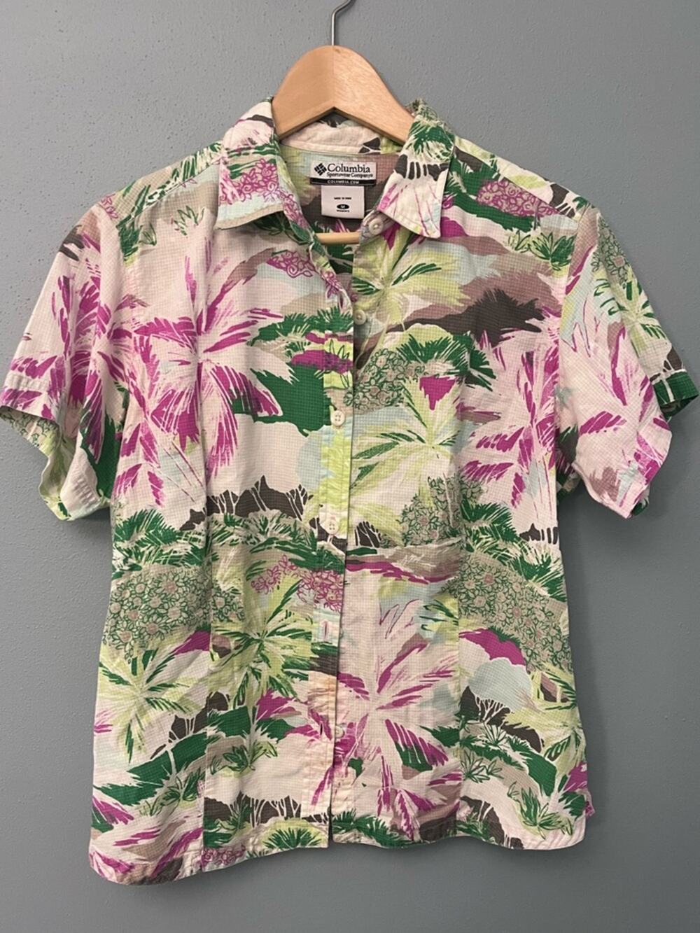 Columbia Short Sleeve Tropical Print Shirt